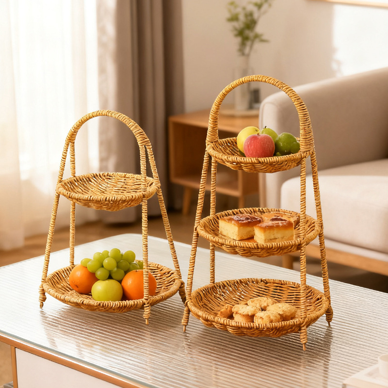 Καλάθι φρούτων - Χειροποίητο υφαντό, Πολυεπίπεδο, Ρατάν, Ιαπωνικού στυλ (Μάρκα: Huangtu Process)