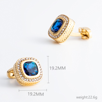 Kopče za manžetne od bakra • Jednostavan, unisex stil • Geometrijski oblik • S dijamantima postavljenima • Bijeli kristal