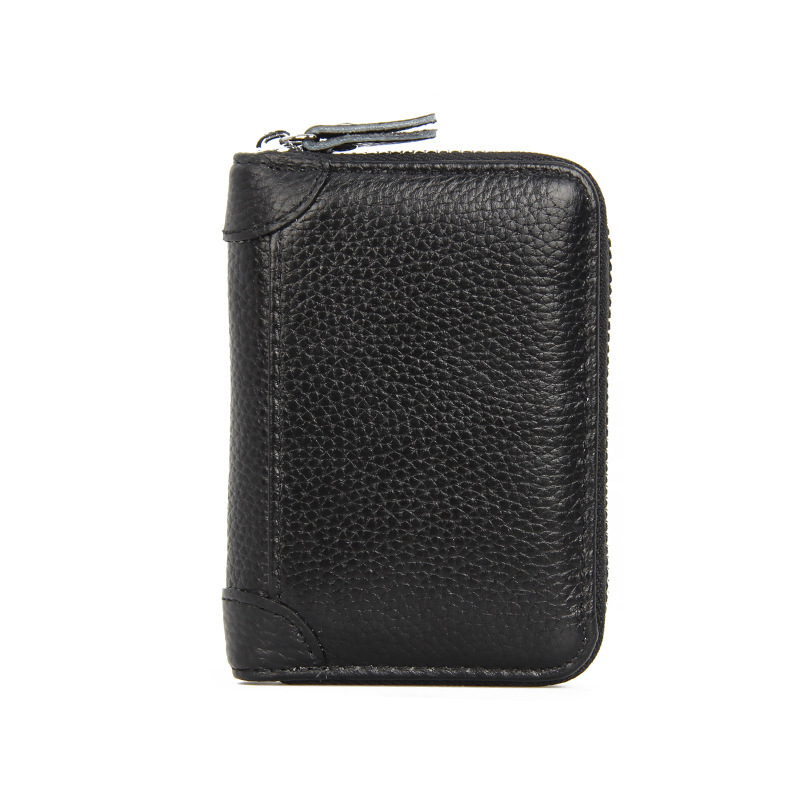 Καρτοθήκη από γνήσιο δέρμα κορυφαίου στρώματος με προστασία RFID, πολλαπλές θήκες καρτών, unisex, αστικός στυλ