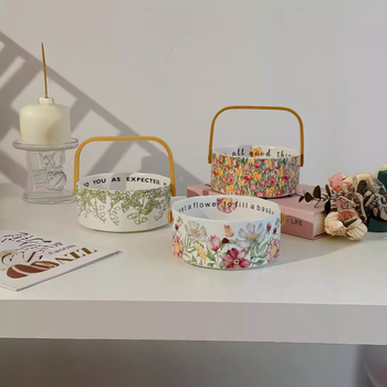 Καλάθι φρούτων, πορσελάνινο, μοτίβο ίρις, Nordic στυλ, Haohuang Ceramics