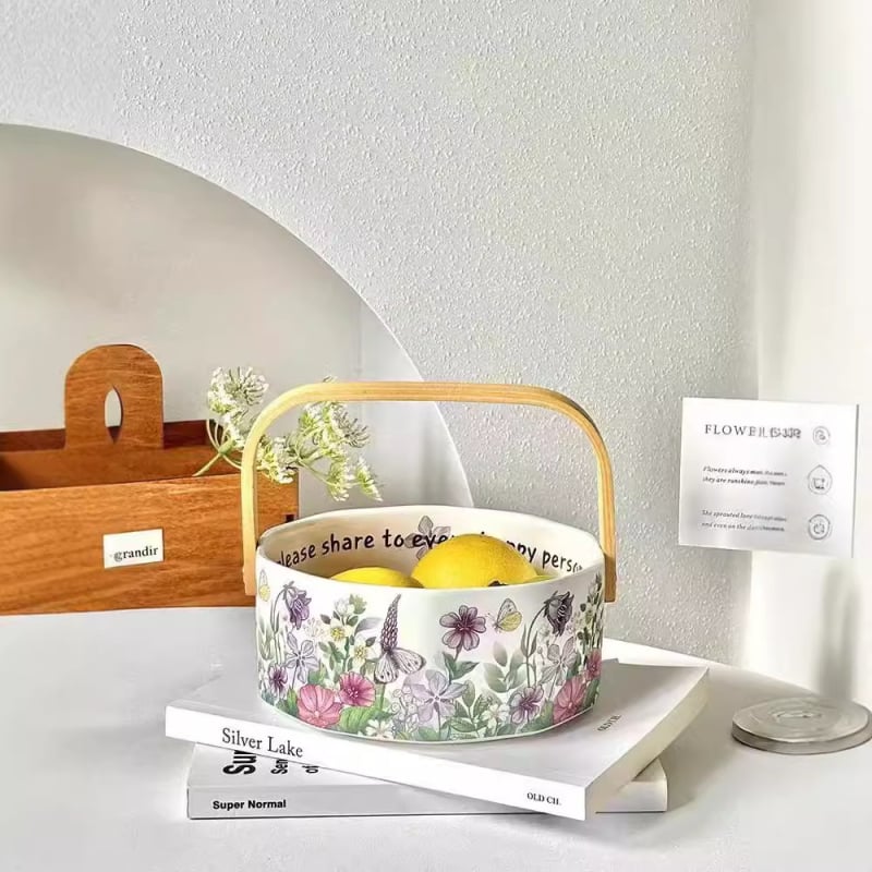 Καλάθι φρούτων, πορσελάνινο, μοτίβο ίρις, Nordic στυλ, Haohuang Ceramics