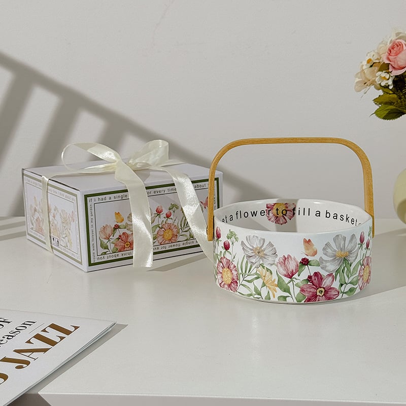 Καλάθι φρούτων, πορσελάνινο, μοτίβο ίρις, Nordic στυλ, Haohuang Ceramics