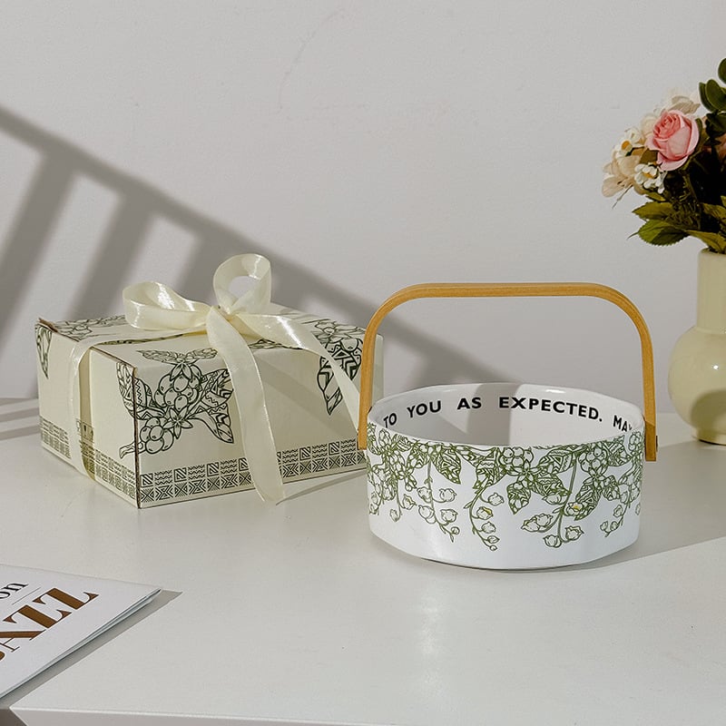 Καλάθι φρούτων, πορσελάνινο, μοτίβο ίρις, Nordic στυλ, Haohuang Ceramics