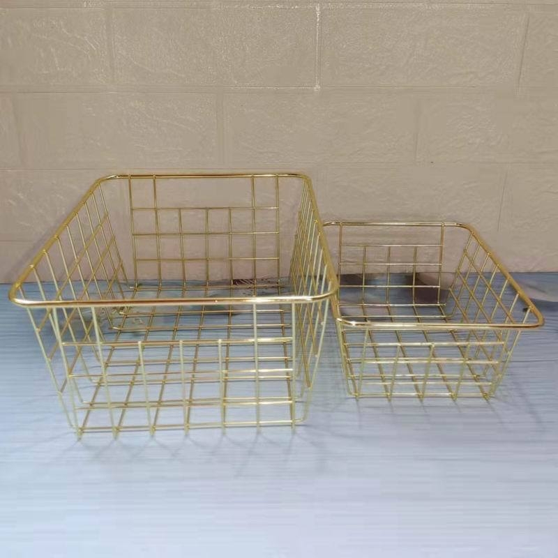 Željezni koš za skladištenje, nordijski minimalistički stil, organizacija doma i u uredu; pogodan za voće, kozmetiku i nakit, knjige