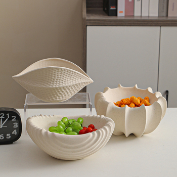 Κεραμική πιατέλα φρούτων σε σχήμα κοχυλιού και καλάθι φρούτων, σκανδιναβικό μινιμαλιστικό στυλ για τραπεζάκι σαλονιού, κυκλοφόρησε το 2025