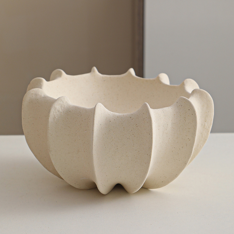 Κεραμική πιατέλα φρούτων σε σχήμα κοχυλιού και καλάθι φρούτων, σκανδιναβικό μινιμαλιστικό στυλ για τραπεζάκι σαλονιού, κυκλοφόρησε το 2025