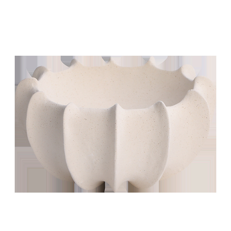 Κεραμική πιατέλα φρούτων σε σχήμα κοχυλιού και καλάθι φρούτων, σκανδιναβικό μινιμαλιστικό στυλ για τραπεζάκι σαλονιού, κυκλοφόρησε το 2025