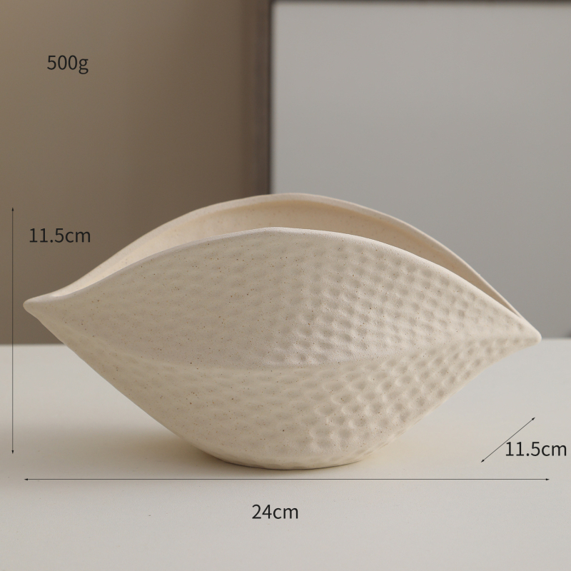 Κεραμική πιατέλα φρούτων σε σχήμα κοχυλιού και καλάθι φρούτων, σκανδιναβικό μινιμαλιστικό στυλ για τραπεζάκι σαλονιού, κυκλοφόρησε το 2025