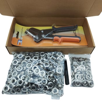 Σετ εργαλείων εγκατάστασης eyelets - Χειροκίνητες πρέσες, σίδηρος, 500 σετ, για υφάσματα ιστιοπλοΐας, σκηνές, τέντες, τσάντες και ρούχα