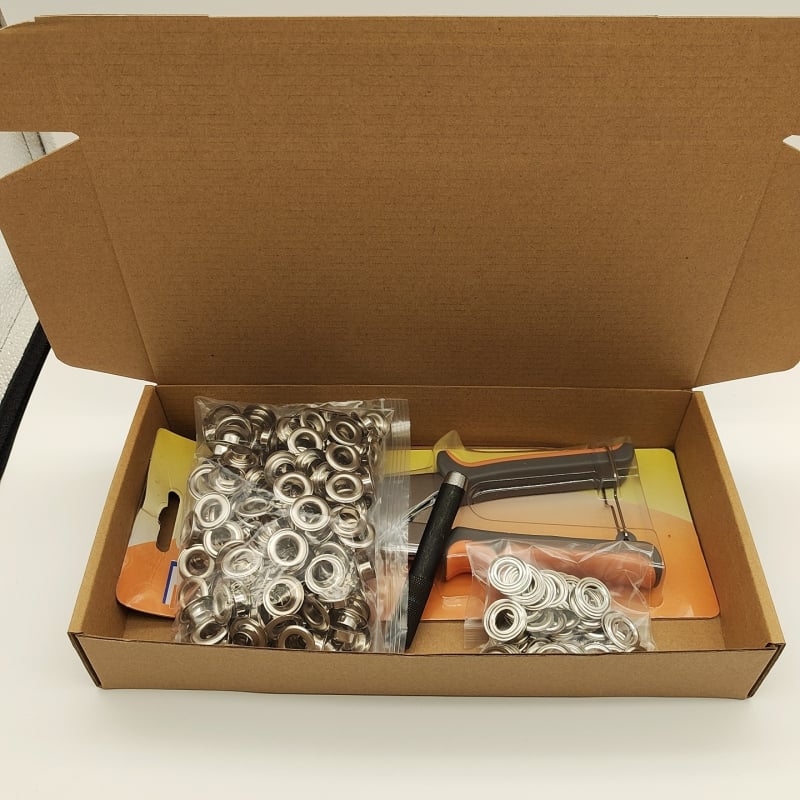 Σετ εργαλείων εγκατάστασης eyelets - Χειροκίνητες πρέσες, σίδηρος, 500 σετ, για υφάσματα ιστιοπλοΐας, σκηνές, τέντες, τσάντες και ρούχα