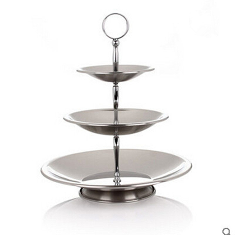 Ευρωπαϊκού στυλ τριώροφος ανοξείδωτος δίσκος για γλυκίσματα και φρούτα, για γάμους
