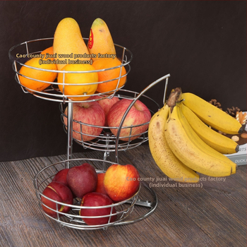 Αποσπώμενο διπλό μεταλλικό καλάθι φρούτων με άγκιστρο μπανάνας