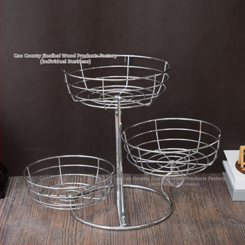 Αποσπώμενο διπλό μεταλλικό καλάθι φρούτων με άγκιστρο μπανάνας