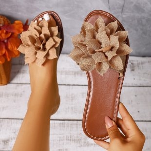 Ženske papuče s mašnicom, ravna potplata - velur gornji dio, PVC đon, PU unutrašnjost, okrugli vrh, slip-on