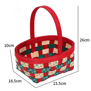 Дървена плетена ръчна кошница за цветя — пасторален стил, кошница за плодове и зеленчуци, пусната през 2024 г., кутия с 40 броя