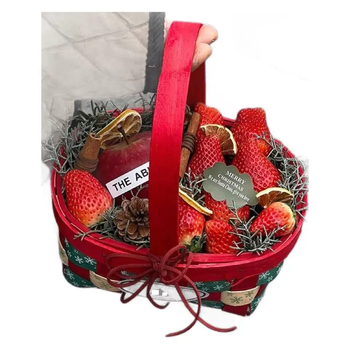 Дървена плетена ръчна кошница за цветя — пасторален стил, кошница за плодове и зеленчуци, пусната през 2024 г., кутия с 40 броя