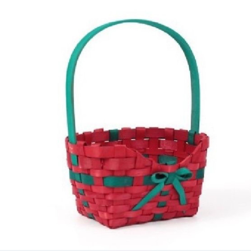 Дървена плетена ръчна кошница за цветя — пасторален стил, кошница за плодове и зеленчуци, пусната през 2024 г., кутия с 40 броя