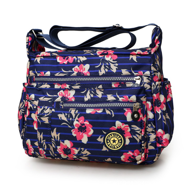 Nylon crossbody torba za žene – nylon podstava, zatvarač, vodoravni kvadratni oblik, unutarnji džep sa zipom (jesen 2023)