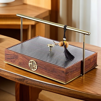 Lesisi cutie din lemn pentru fructe și gustări – stil chinezesc nou, farfurie de fructe portabilă pentru sufragerie