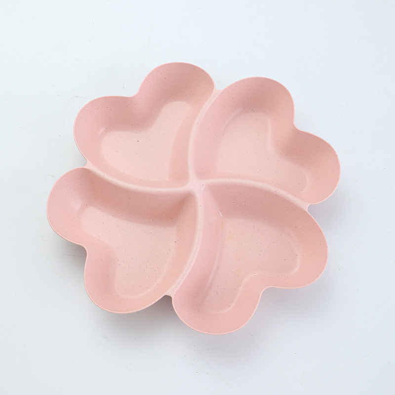 Πιάτο φρούτων με καρδιά σχήματος τετράφυλλου τριφυλλιού, πλαστικό, μοντέρνου μινιμαλιστικού στυλ, Runran