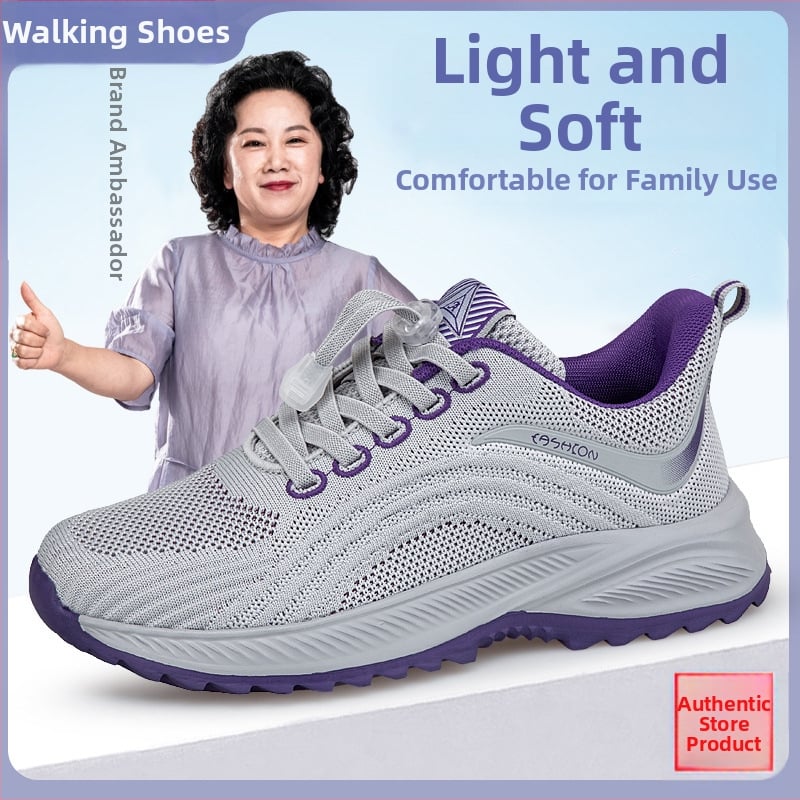 Unisex ελαφριά διαπνέοντα παπούτσια περπατήματος με ύφασμά πάνω, στρογγυλή μύτη, ελαστικό κλείσιμο, επίπεδη φτέρνα