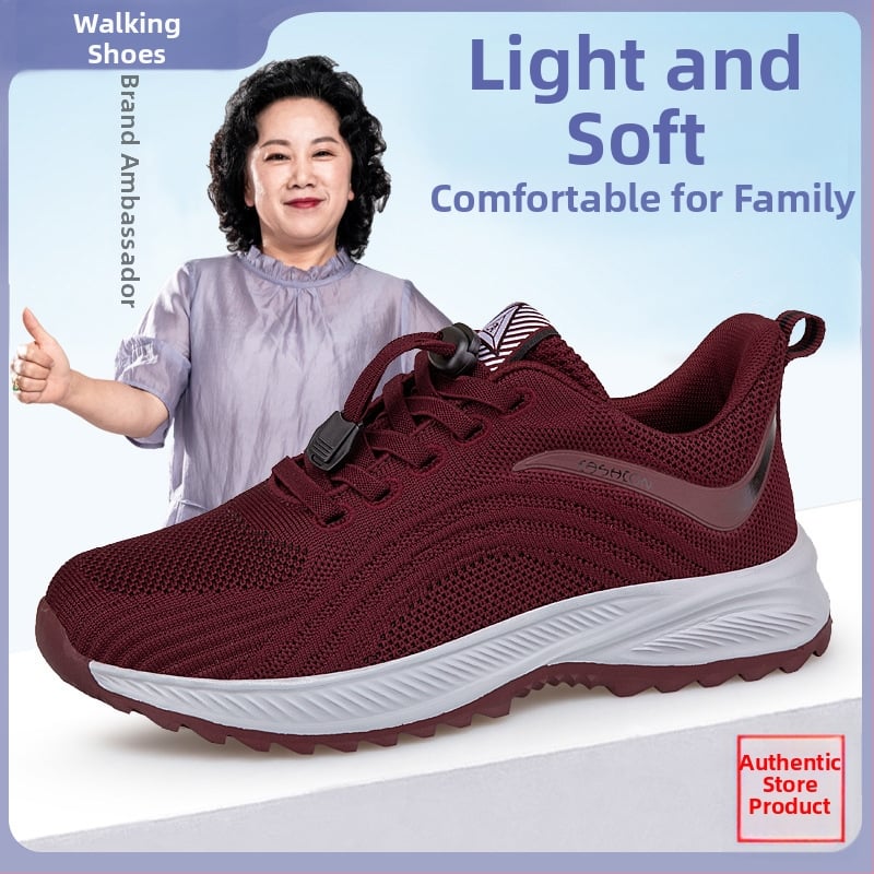 Unisex ελαφριά διαπνέοντα παπούτσια περπατήματος με ύφασμά πάνω, στρογγυλή μύτη, ελαστικό κλείσιμο, επίπεδη φτέρνα