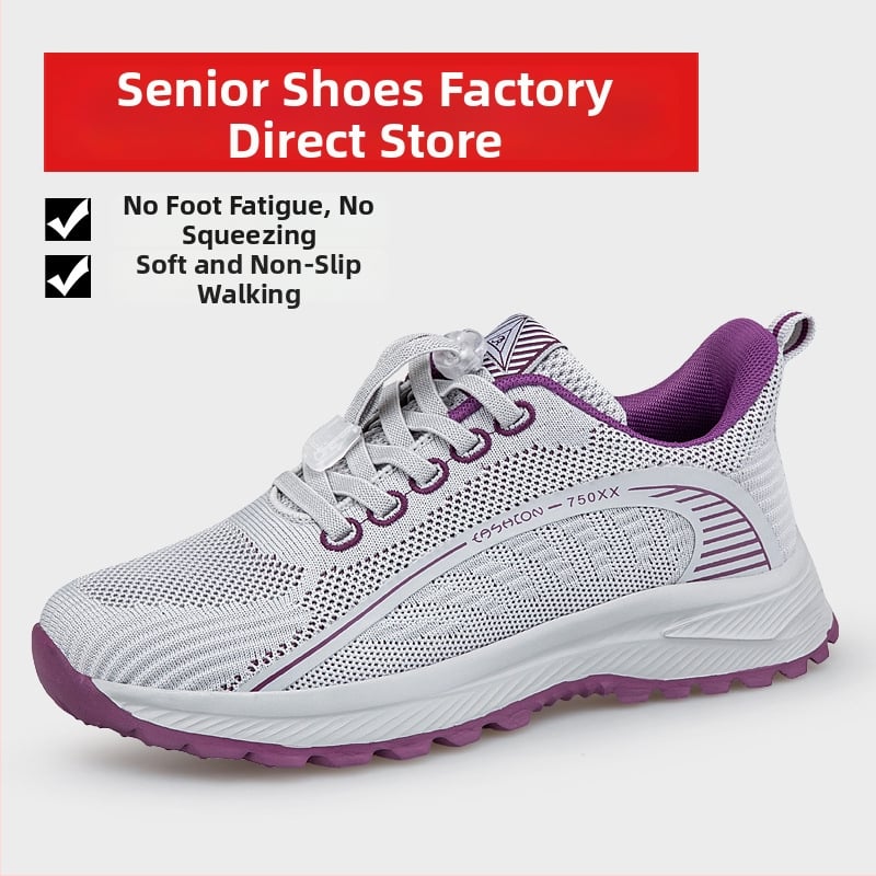 Unisex ελαφριά διαπνέοντα παπούτσια περπατήματος με ύφασμά πάνω, στρογγυλή μύτη, ελαστικό κλείσιμο, επίπεδη φτέρνα