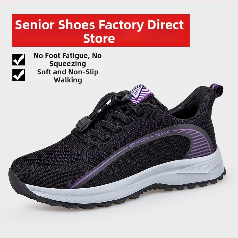 Unisex ελαφριά διαπνέοντα παπούτσια περπατήματος με ύφασμά πάνω, στρογγυλή μύτη, ελαστικό κλείσιμο, επίπεδη φτέρνα