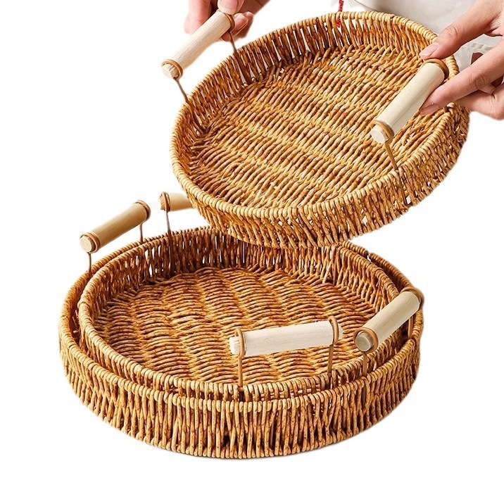 Πιάτο φρούτων — Χειροποίητο ρατάν δίσκος, Απλό στυλ