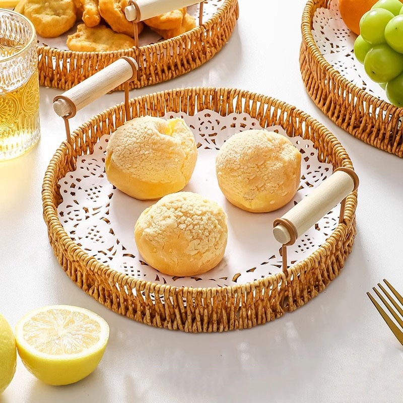 Πιάτο φρούτων — Χειροποίητο ρατάν δίσκος, Απλό στυλ