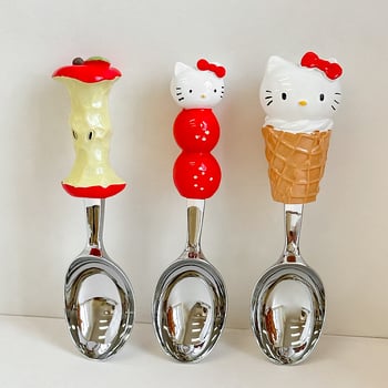 Κουτάλι παγωτού με χαριτωμένο σχέδιο γάτας, ρητίνη, μάρκα Yixin, καρτούν μοτίβο, σύγχρονο μινιμαλιστικό στυλ