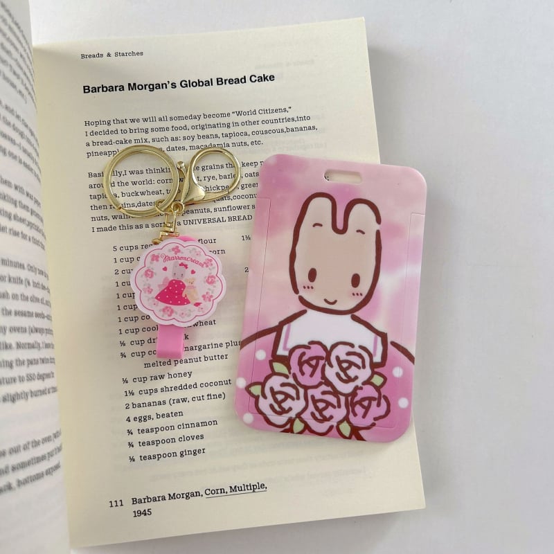 Držač kartica – Jasmine Rabbit karikatura, sladak IG stil, vrhunski dojam, zaštita za kampus kartice i kartice za obrok, akril