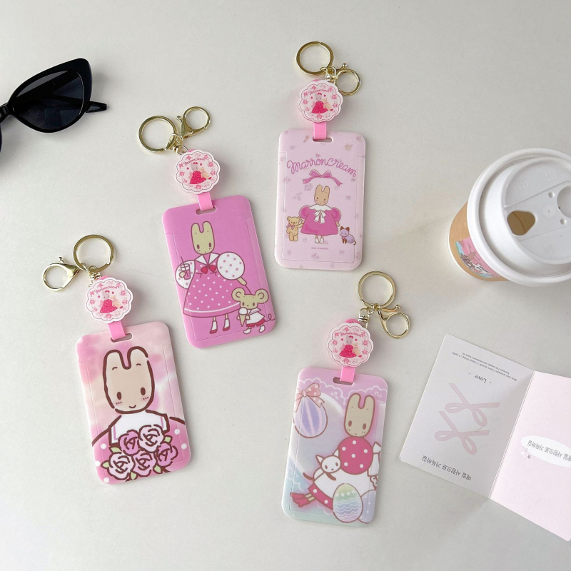 Držač kartica – Jasmine Rabbit karikatura, sladak IG stil, vrhunski dojam, zaštita za kampus kartice i kartice za obrok, akril