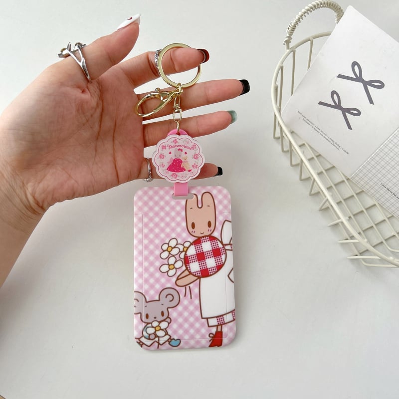 Držač kartica – Jasmine Rabbit karikatura, sladak IG stil, vrhunski dojam, zaštita za kampus kartice i kartice za obrok, akril