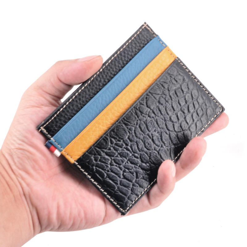 Novčanik za kartice od prave kože, unisex, jednofarbeni uzorak, brend Small Circle Elephant