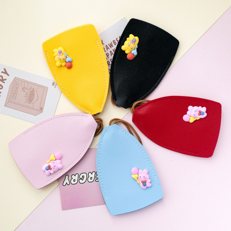 PU anyagú kulcstartó táska, utcai divat stílus, bélés nélküli kivitel, 2023 tavasz, tárolásra