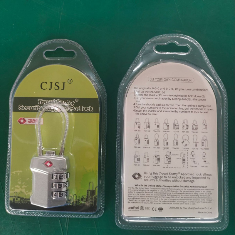 TSA bravica za prtljagu s tijelom od cink legure, model TSA719/TSA526, tip numeričke kombinacije, debljina zaključne šipke 2.4 mm, marka CJSJ