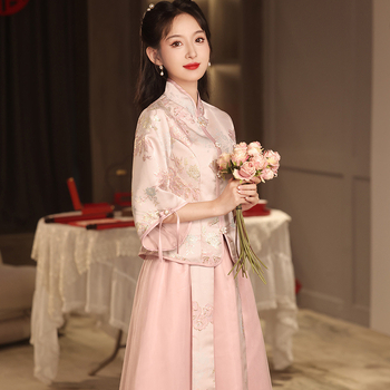 Koszorúslány ruha, nyár 2024, hálószövetes anyag, poliészter 95%+, hosszú szoknya, álló gallér