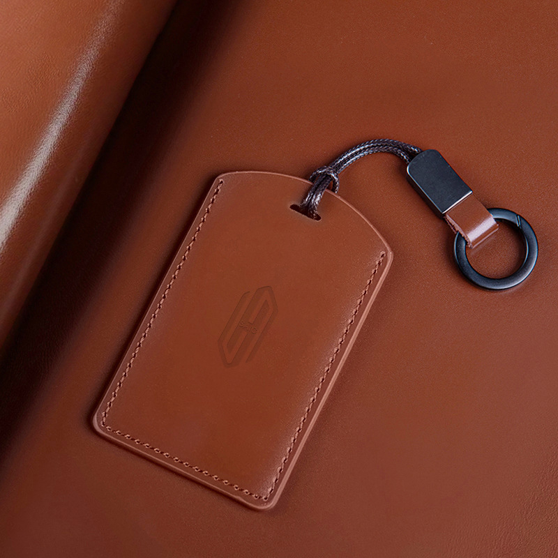 Kožna futrola za kartice i ključeve od kravlje kože, minimalistički stil, NFC, podržava proximit kartice, prilagodljiva