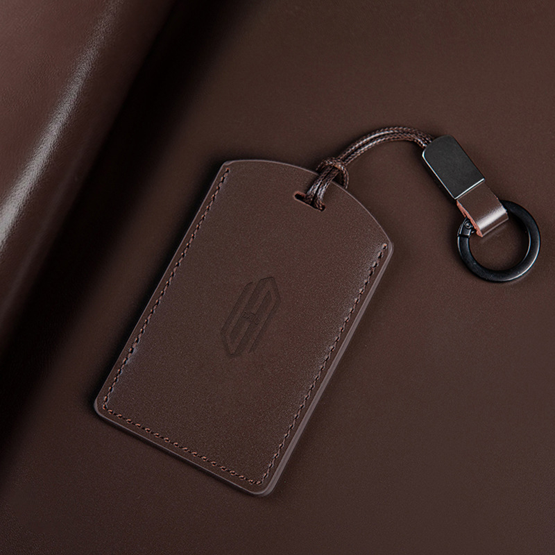 Kožna futrola za kartice i ključeve od kravlje kože, minimalistički stil, NFC, podržava proximit kartice, prilagodljiva
