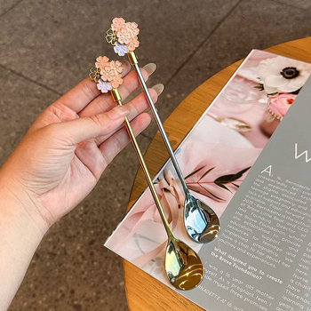 Κουτάλι ανάδευσης με μακριά λαβή - 304 ανοξείδωτος χάλυβας, κουταλάκι καφέ, νέο κινεζικό στυλ