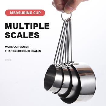 Sütéshez tervezett mérőkanalak és mérőedények készlet, 8 részes vagy 4 részes készlet, 430 rozsdamentes acél, Raya