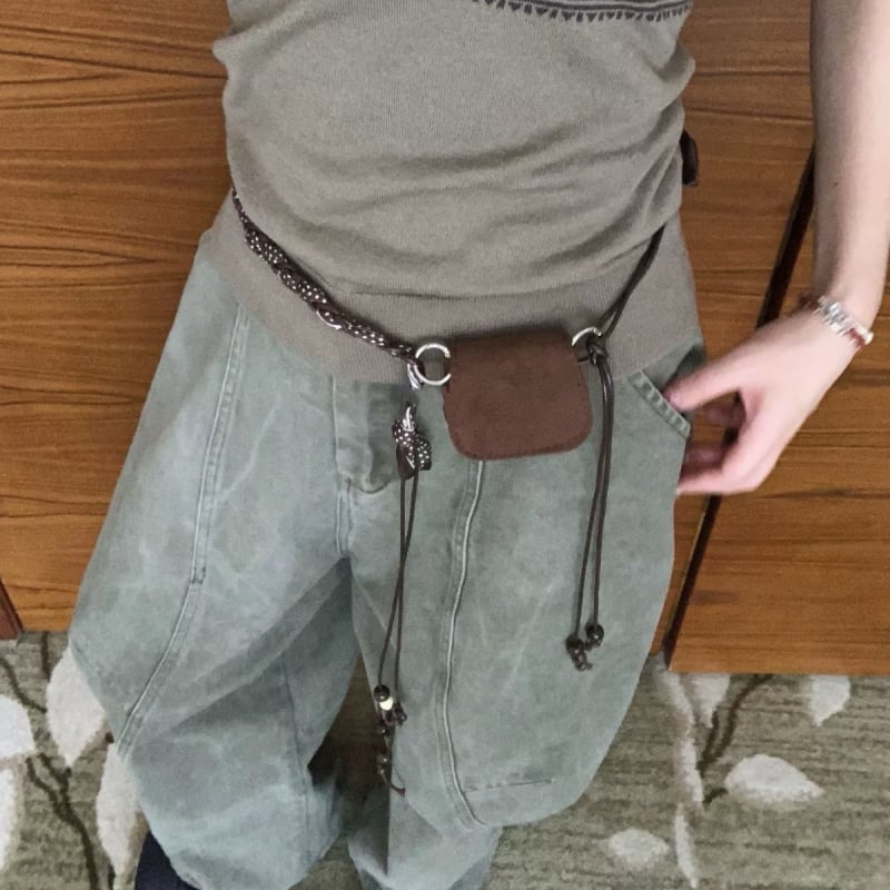 Корейски стил мини монетник от набук със свързване за врата, унисекс портмоне за ключове, червило и слушалки, подплата от синтетична кожа, за ежедневна употреба