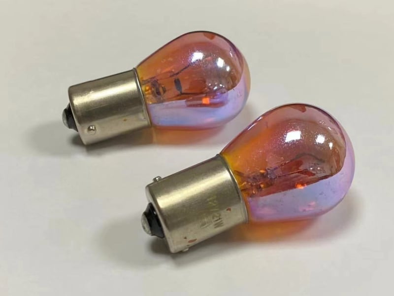 Automobilio stabdymo lemputė S25 halogeninė, 12/24V, 21/5W, vienos ar dviejų siūlų, plokščias kontaktas, kryžminis kontaktas, aukštas/žemas kojelė