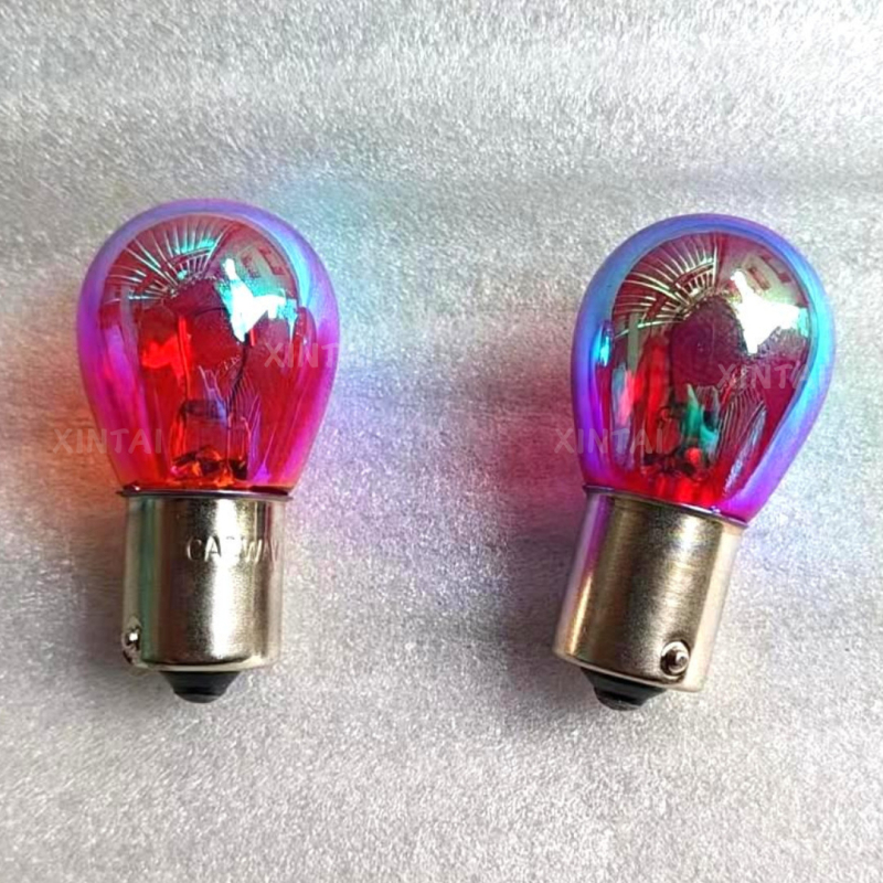 Automobilio stabdymo lemputė S25 halogeninė, 12/24V, 21/5W, vienos ar dviejų siūlų, plokščias kontaktas, kryžminis kontaktas, aukštas/žemas kojelė