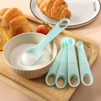 6 részes mérőkanál és tojáselválasztó készlet, műanyag, mérőskálával, sütéshez
