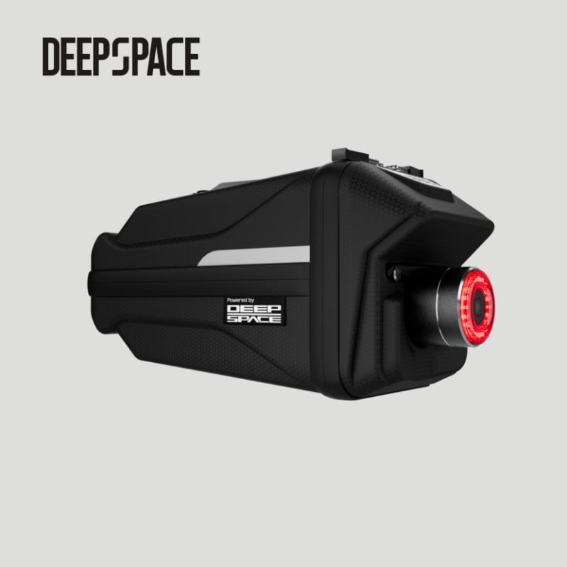 DEEPSPACE DS-012 Velosipēda aizmugurējā gaisma un sēdekļa soma, PU āda, ūdensizturīgs, oglekļa raksta ciets korpuss, tilpums 1,5 L