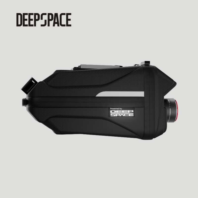 DEEPSPACE DS-012 Velosipēda aizmugurējā gaisma un sēdekļa soma, PU āda, ūdensizturīgs, oglekļa raksta ciets korpuss, tilpums 1,5 L