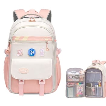 Rucsac școlar din pânză Oxford, impermeabil și ușor, cu capacitate mare, închidere cu fermoar, căptușeală din nylon