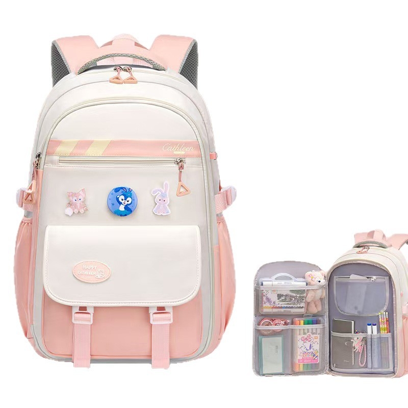 Rucsac școlar din pânză Oxford, impermeabil și ușor, cu capacitate mare, închidere cu fermoar, căptușeală din nylon